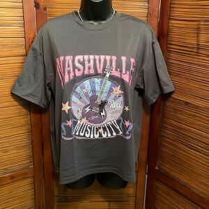 SHEIN Graphic Tee Shirt Womens Medium Nashville Music City